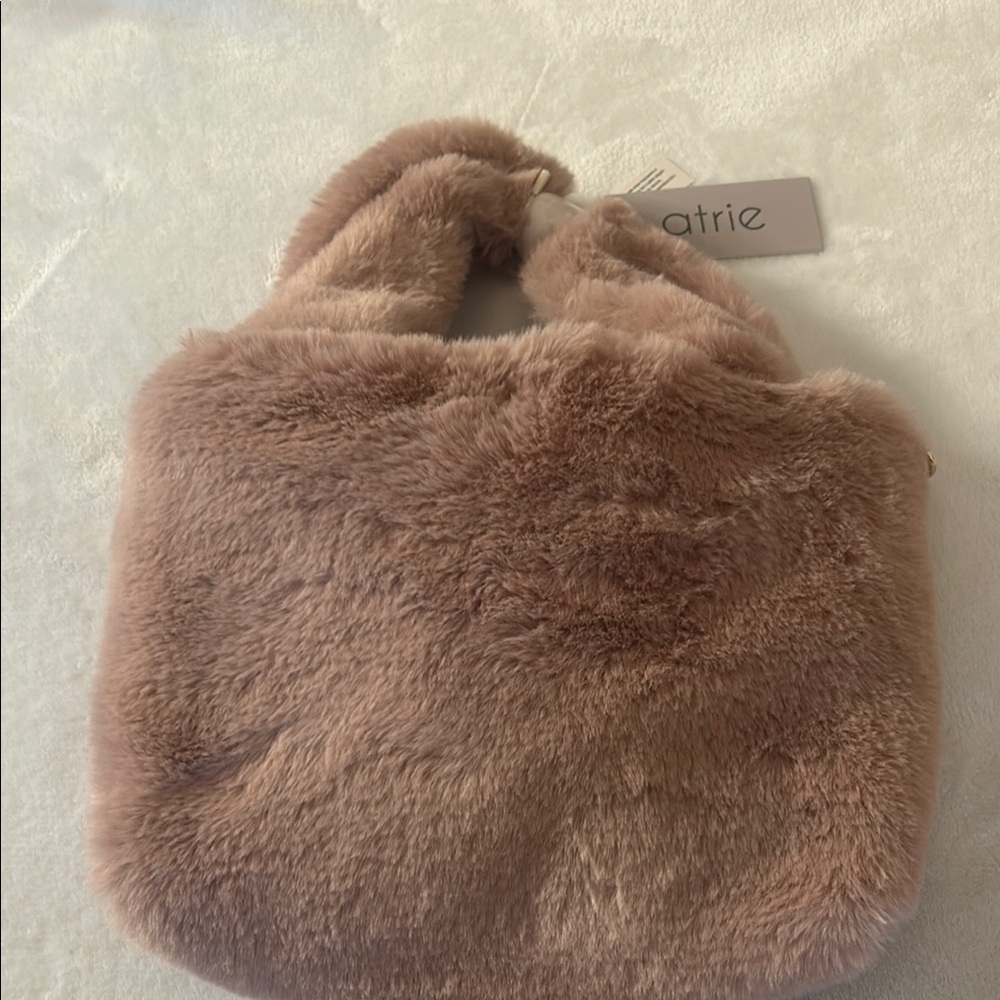 Atrie Faux Fur Handbag in Blush